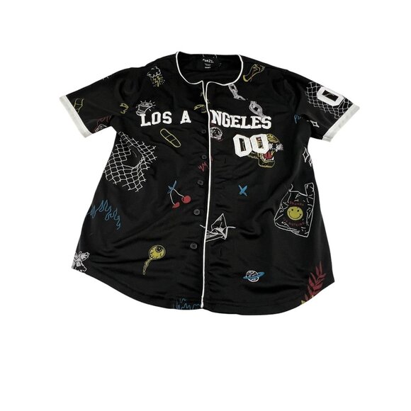 Rue21 Los Angeles Graphic Baseball Jersey Button-Up S Short Sleeves Athleisure - Picture 1 of 16